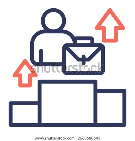 Career Growth Icon Element For Design And Vector