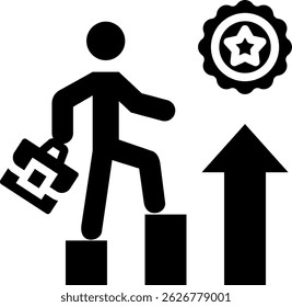 Career Growth Icon Glyph Vector Illustration