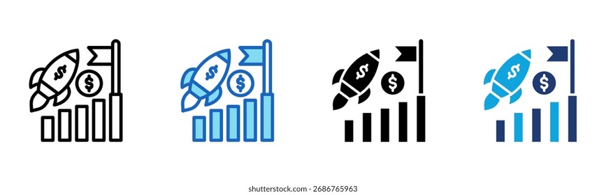 Career Growth icon Multi Style Vector Illustration