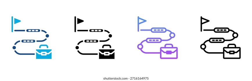 Icono de crecimiento profesional Ilustración vectorial de estilo múltiple
