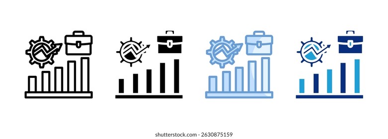 Ícone de Crescimento de Carreira Definir Coleção de Vários Estilos