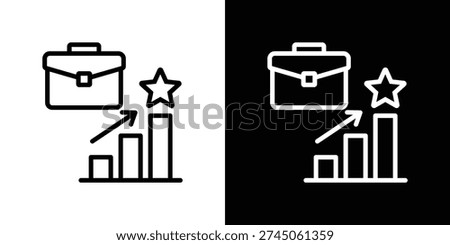 Career Growth Icon Sheet Black And White