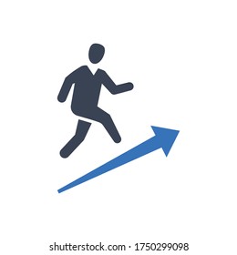 Career growth icon (Simple vector illustration)