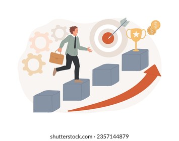 Career growth isolated concept vector illustration. Career development, careerbuilder, personality planning progress, set goals, gain success, job position, new challenge vector concept.