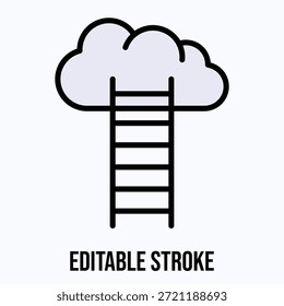 Career Growth Ladder Isolated Vector Lineal Colour Style Icon Editable Stroke