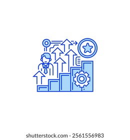 Career Growth Line Icon. linear style sign for mobile concept and web design. Outline vector icon.