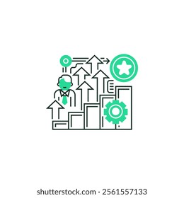 Career Growth Line Icon. linear style sign for mobile concept and web design. Outline vector icon.