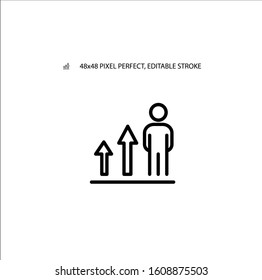 Career growth line icon vector illustration 