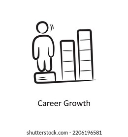  Career Growth Outline Icon Design illustration. Project Management Symbol on White background EPS 10 File