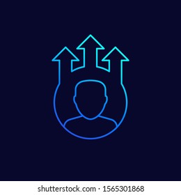 career growth, promotion vector linear icon