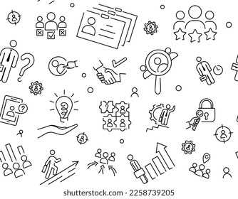 Career growth seamless pattern. Repeating design element for website. Leadership and motivation, successful negotiations. Career and ambition, conference and meeting. Cartoon flat vector illustration