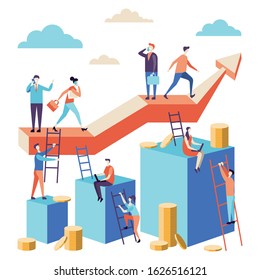 career growth to success. Vector illustration. Buisness concept