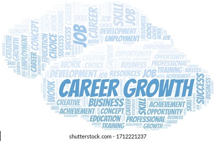 Career Growth typography vector word cloud.
