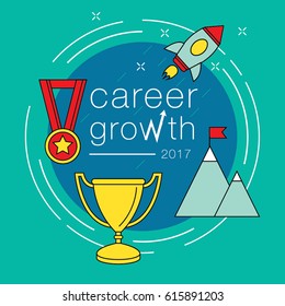 Career growth vector illustrations with background design