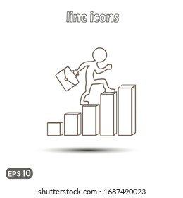 Career growth. Vector linear icon. Modern simple flat icon for website design, logo, application, user interface. Vector EPS10