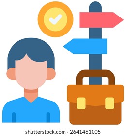 Career Guidance Icon Flat Vector Illustration