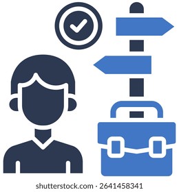Career Guidance Icon Mixed Vector Illustration