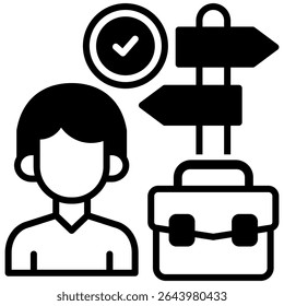 Icono de orientación profesional Ilustración vectorial de esquema