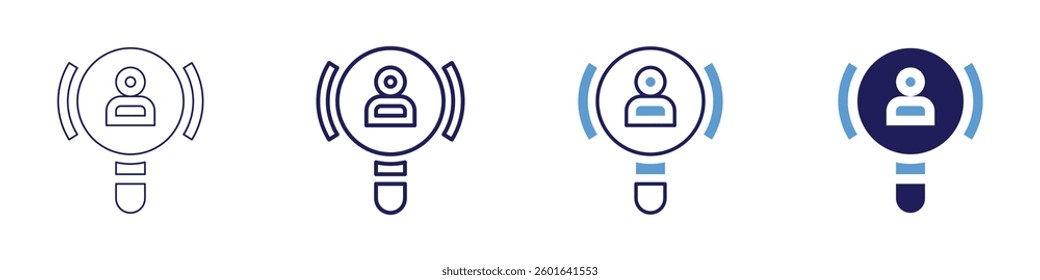 Career fair​ icon in 4 different styles. Thin Line, Line, Bold Line, Duotone. Duotone style. Editable stroke.