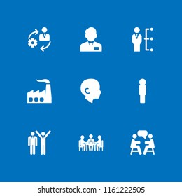 career icon. 9 career set with human, manager, business meeting and management vector icons for web and mobile app