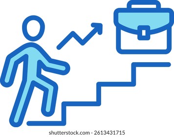 Career Icon Blue Vector Illustration