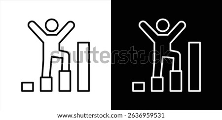 career icon. containing dynamic icon series showcasing personal growth, achievement, and the journey toward success, progress thin line icon symbol sign. vector illustration