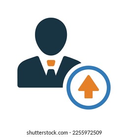 Icono de carrera hacia arriba. Vector editable aislado en un fondo blanco.
