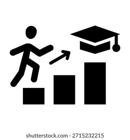 Ilustración vectorial de diseño de glifo de icono de carrera