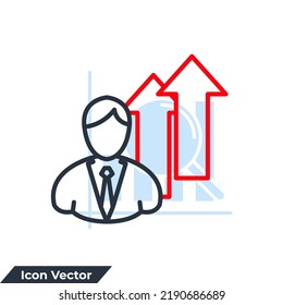 career icon logo vector illustration. people arrow symbol template for graphic and web design collection