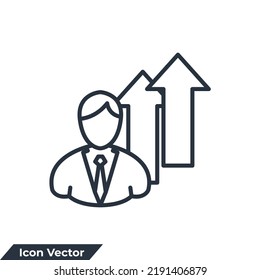ilustración vectorial del logotipo del icono de carrera. plantilla de símbolo de flecha de personas para colección de diseño gráfico y web
