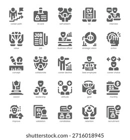 Pacote de ícones de carreira para seu site, celular, apresentação e design de logotipo. Ícone de carreira design sólido. Ilustração de gráficos vetoriais e traçado editável.
