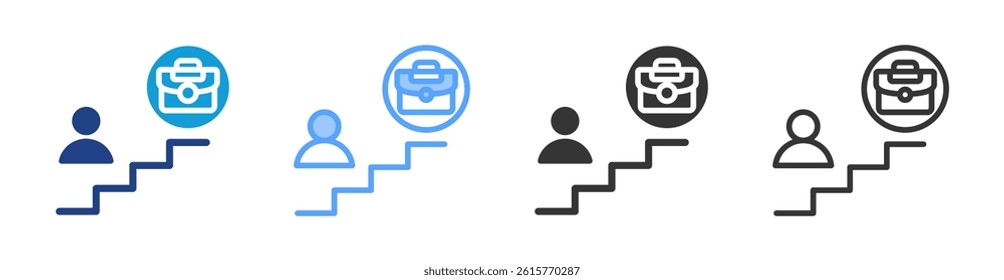 Career icon set multiple style collection