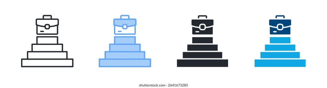 Career Icon Set Multiple Style. Design In Outline, Blue, Glyph, Dualtone