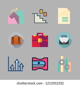 career icon set. vector set about growth, graphics, writer and stairs icons set.