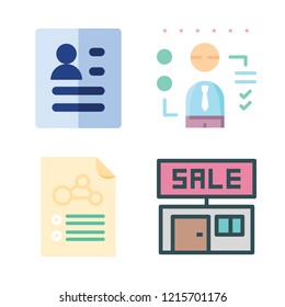 career icon set. vector set about sale id, graphics and curriculum icons set.