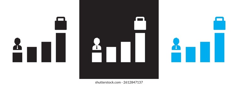 Career icon set. Vector for websites, mobile interfaces, presentations, banner, visual branding etc. Vector illustration. isolated on white and black background. EPS 10