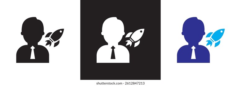 Career icon set. Vector for websites, mobile interfaces, presentations, banner, visual branding etc. Vector illustration. isolated on white and black background. EPS 10