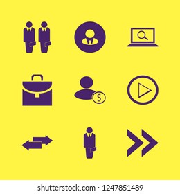 career icon. career vector icons set briefcase, businessmen, left right arrows and businessman