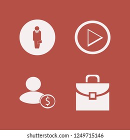 career icon. career vector icons set businessman, briefcase and right arrow