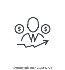 Karriere-up-Symbol, Vektorgrafiksymbol, Vektorgrafik