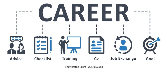 Icono de carrera - ilustración vectorial. carrera, consejo, lista de verificación, formación, trabajo, intercambio, cv, aplicación, objetivo, infografía, plantilla, presentación, concepto, banner, pictograma, conjunto de iconos, iconos.