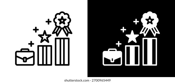 Ícone de carreira branco preto Ilustração de vetor