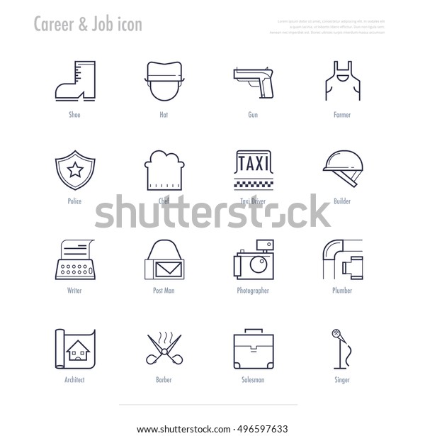 Career Icon Working Job Line Icon Stock Vector (Royalty Free) 496597633 ...