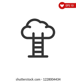 Career icon-career cloud simple line icon, linear pictogram