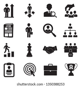 Career Icons. Black Flat Design. Vector Illustration.