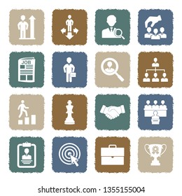 Career Icons. Grunge Color Flat Design. Vector Illustration.