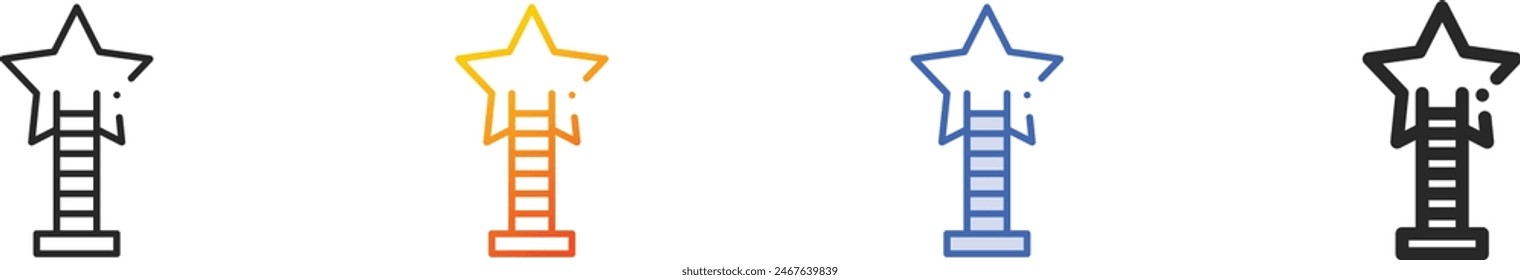 career icon.Thin Linear, Gradient, Blue Stroke and bold Style Design Isolated On White Background