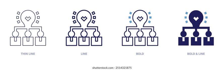 Career idea icon in 4 different styles. Thin Line, Line, Bold, and Bold Line. Duotone style. Editable stroke.