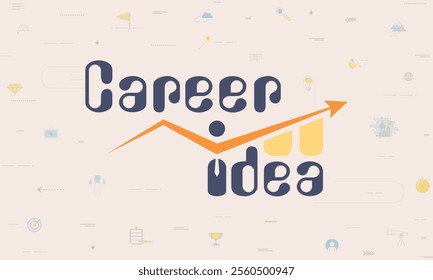 Career Idea in a stylized font. A graphic element, resembling an upward trend line or arrow.