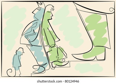 career illustration in one line